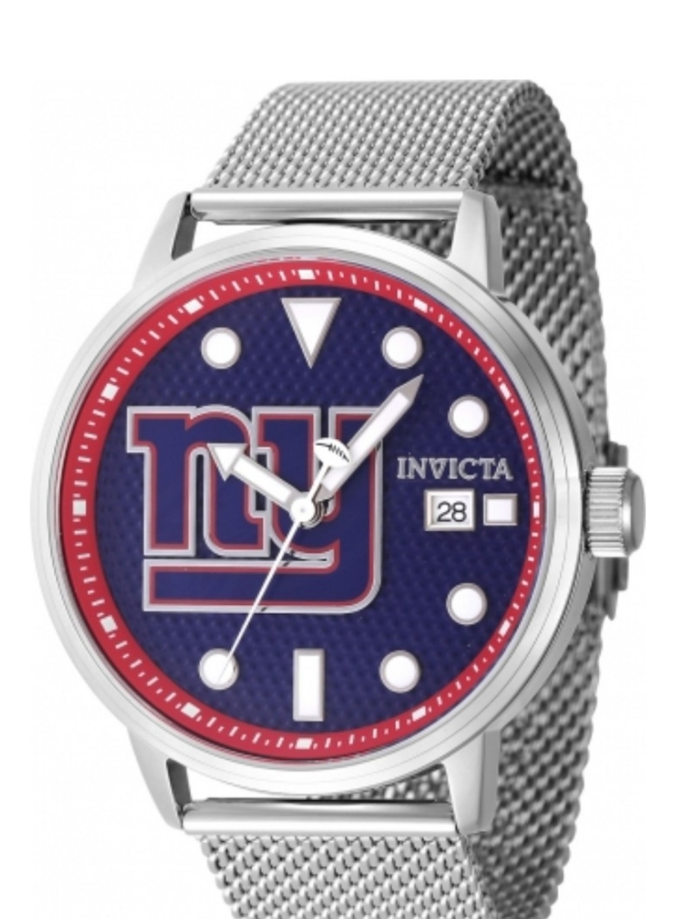 Invicta New York Giants Men's Silver Mesh Watch